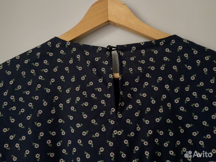 Новое платье оверсайз в цветочек хлопок синее