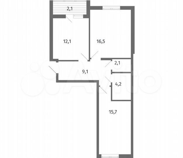 2-к. квартира, 61,8 м², 1/5 эт.