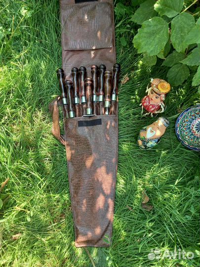 Шампура в кожаном чехле
