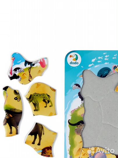 Новый Пазл Dodo в рамке Африка.53 детали,на подлож