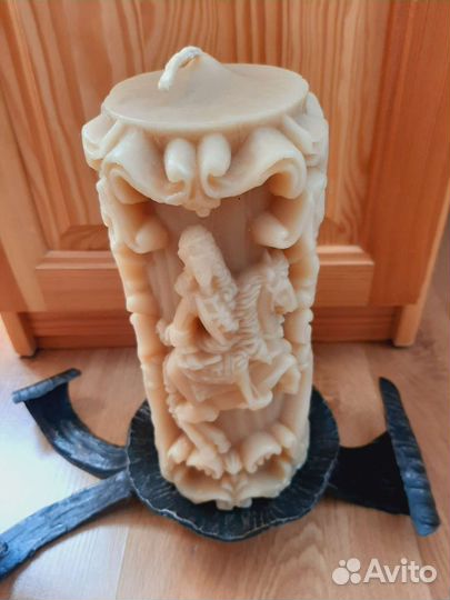 Старинная Свеча большая и подсвечник