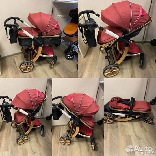 Коляска 2в1 с длинным капом Luxmom доставка
