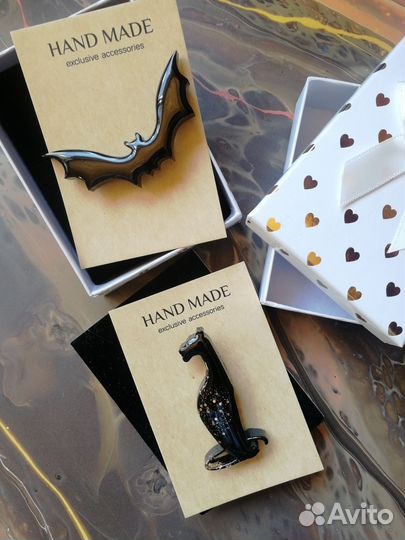 Брошь Багира (черная кошка)