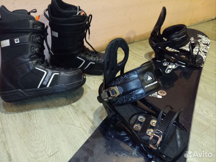 Сноуборд Gnu 157 см+K2+Burton. Полный комплект