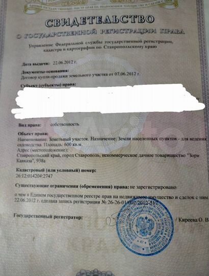 Участок 6 сот. (СНТ, ДНП)