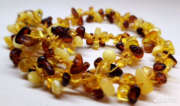 Янтарные бусы натуральные