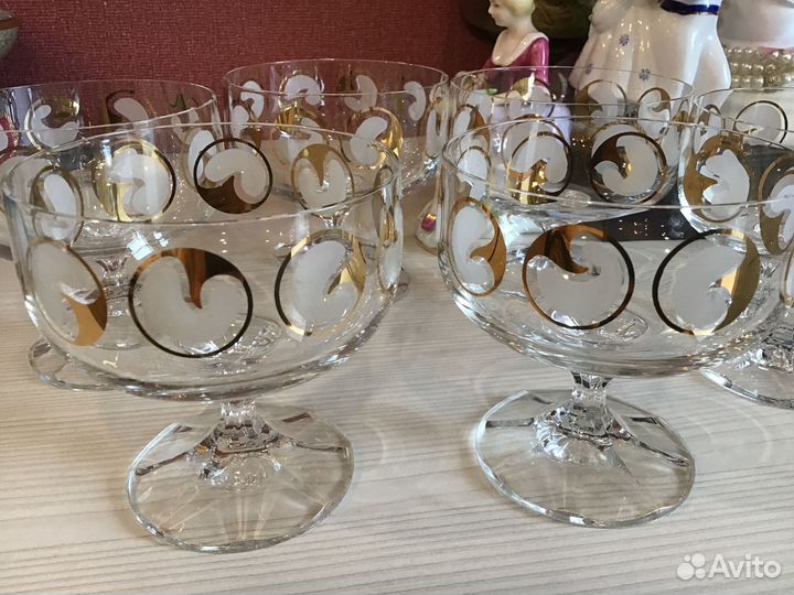 Креманки шампанки Чехославакия 6 штук