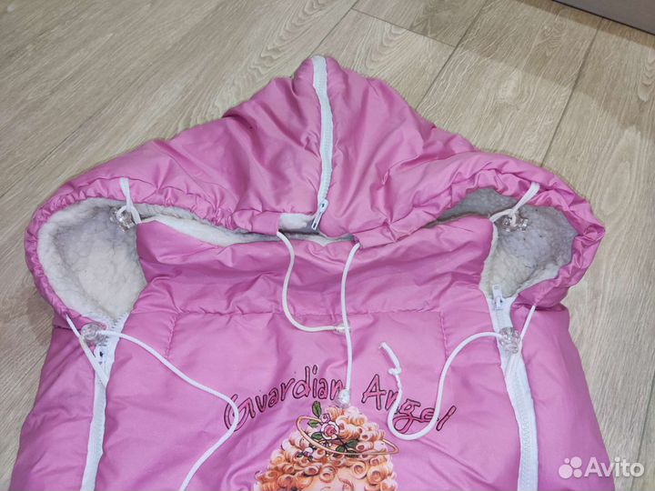 Зимний конверт в коляску на овчине