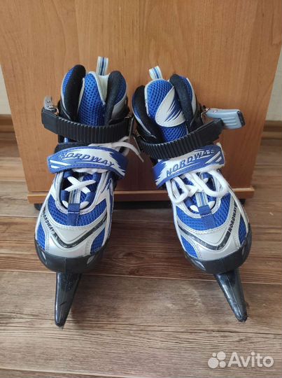 Хоккейные коньки раздвижные 28-32 Nordway + клюшка