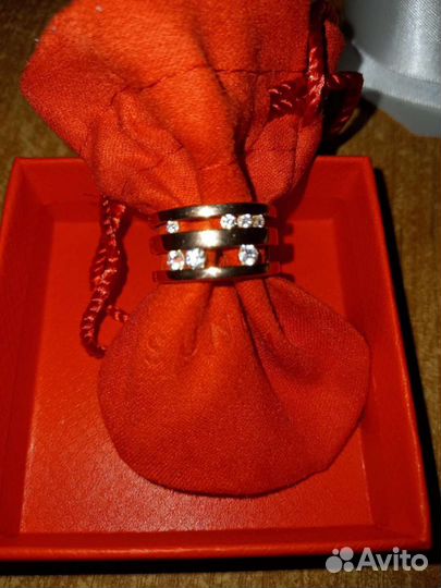 Кольцо серебро+золото,18 размер