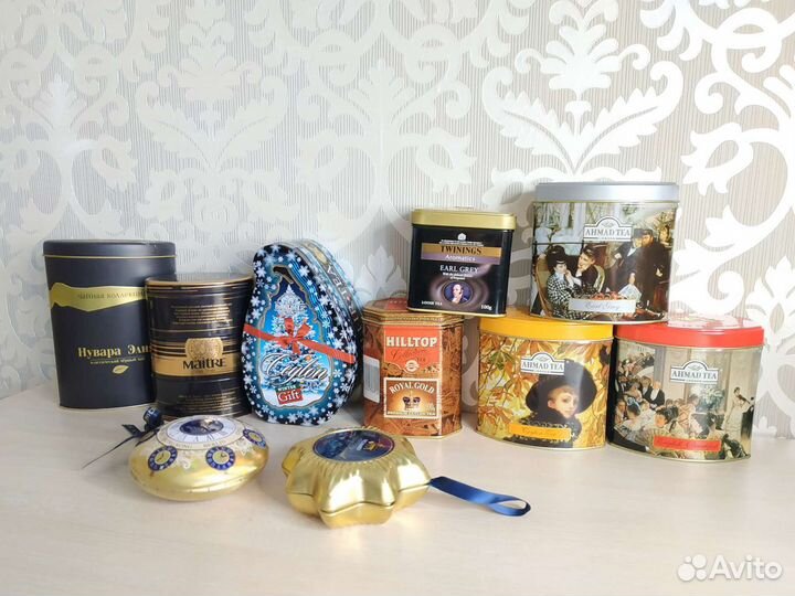 Банка, коробка, шкатулка от чая метал