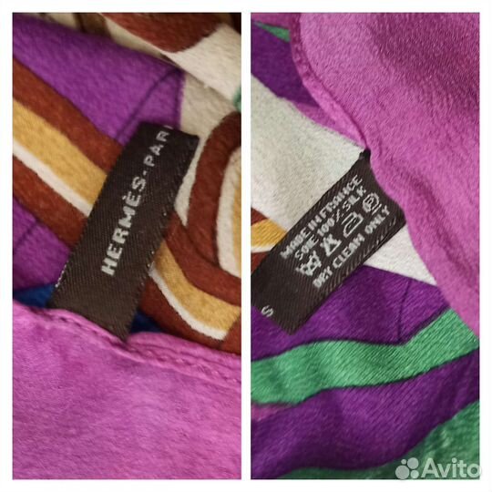 Палантин креповый шелковый hermes италия