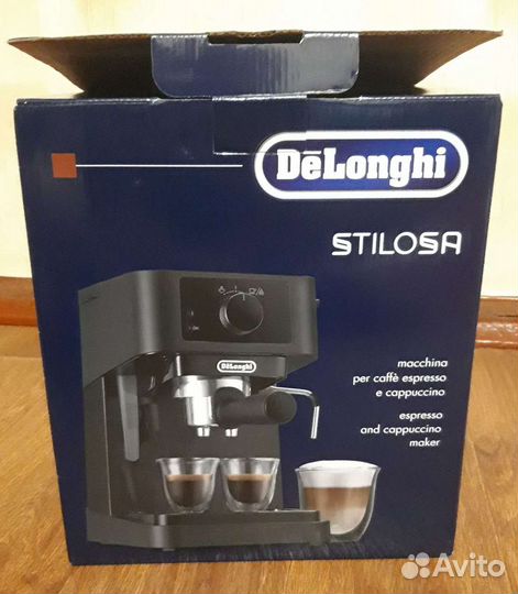 Кофеварка рожковая delonghi ec230.bk