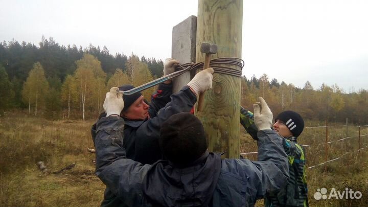 Установка (монтаж) опор лэп (столбов) с доставкой