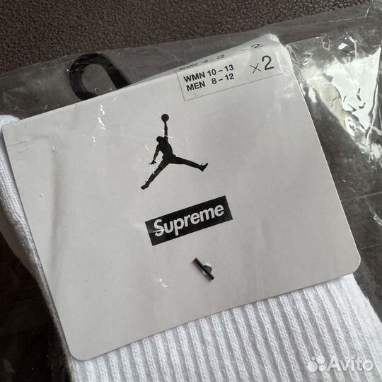 Supreme x Jordan Crew Socks (2 Pack) L