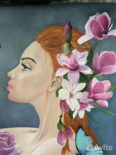 Интерьерная картина маслом «Цветочная фея»