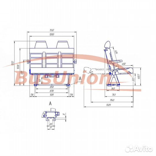 Складной диван-трансформер на рельсах