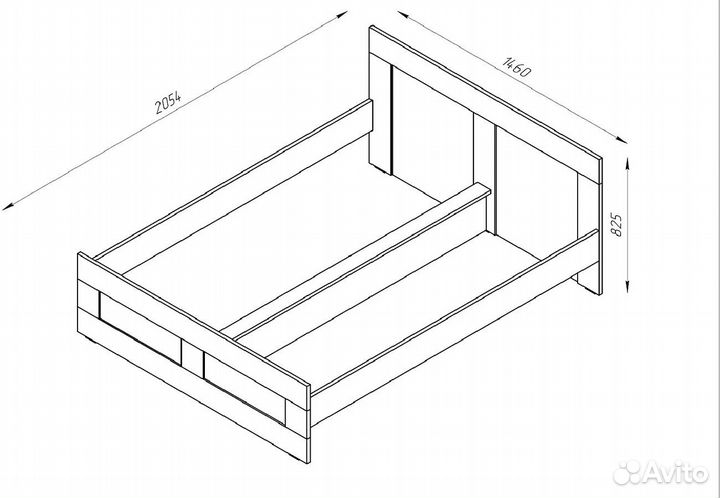 Кровать двойная 2.02.04.190.1 Сириус 140х200 белая