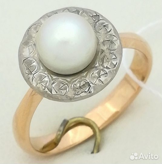 Кольцо / размер 16 / 3,90г / золото 583 / жемчуг