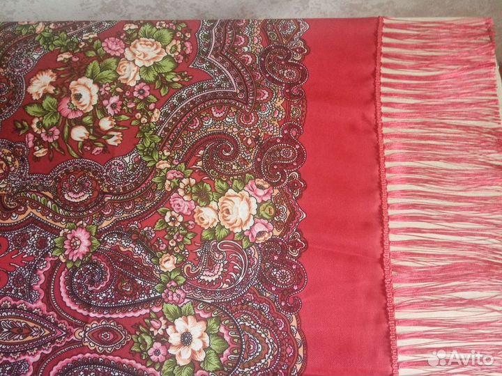Платок павлопосадский русский стиль новый 90х90