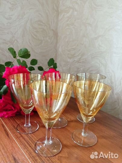 Фужеры бокалы цветное стекло СССР