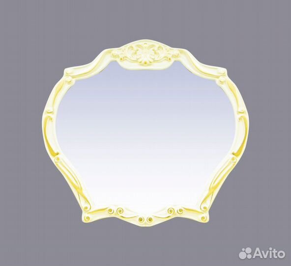Зеркало Misty Tiffany 100x90 белое сусальное золот