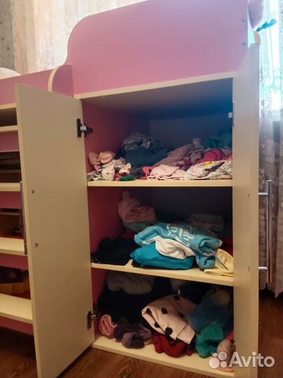 Детская кровать чердак со шкафом б/у