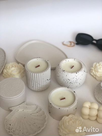 Ароматическая свеча, декор из гипса