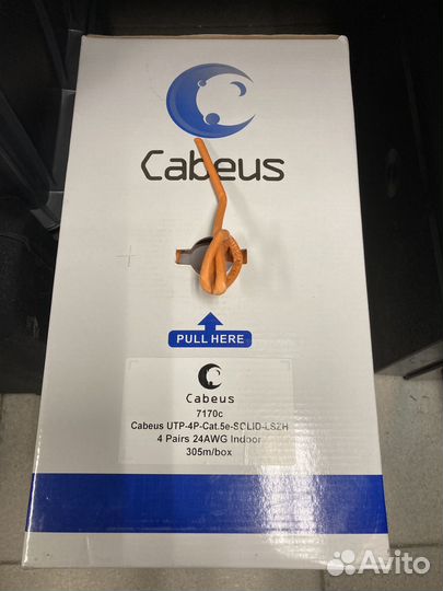 Кабель витая пара cabeus UTP-4P-CAT.5E-solid-lszh