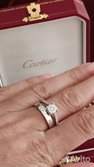 Золотое обручальное кольцо cartier love 585