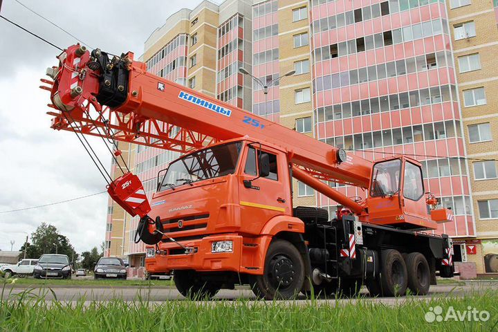 Аренда и услуги автокрана, 25 т, 33 м, с гуськом 7.5 м