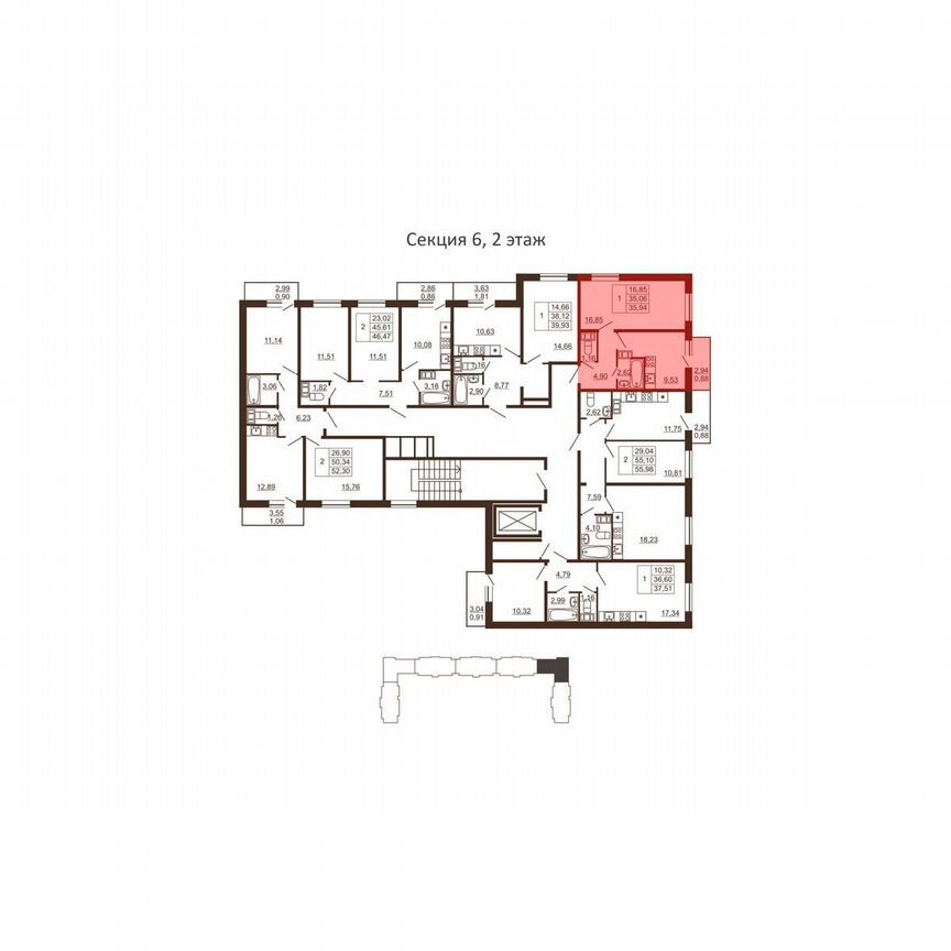 1-к. квартира, 35,9 м², 5/6 эт.