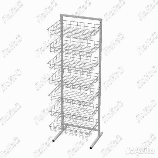 Стойка прикассовая 1800х600х450мм, 7 корзин