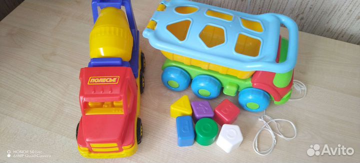 Машинки Полесье, машинка-сортер и бетономешалка