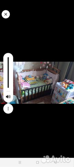 Кроватка + постельное и бортики