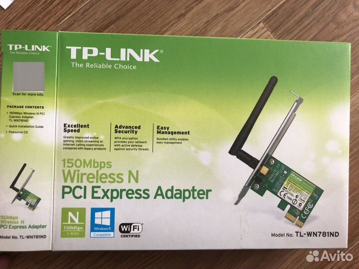 Wi-Fi адаптер PCI-E TP-link TL-WN781ND