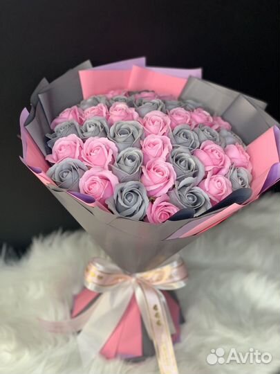 Букет из мыльных роз