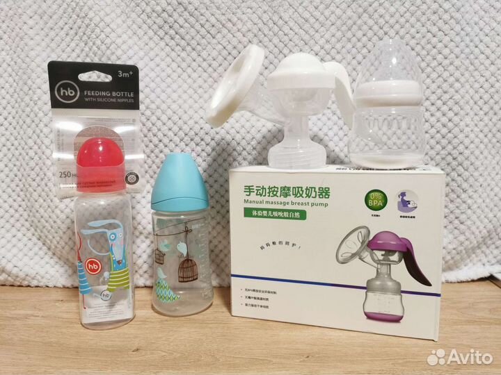 Новые бутылочки,молокоотсос,соски Nuk, HB, Mepsi