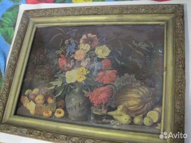 Антикварная картина в раме из 50-х