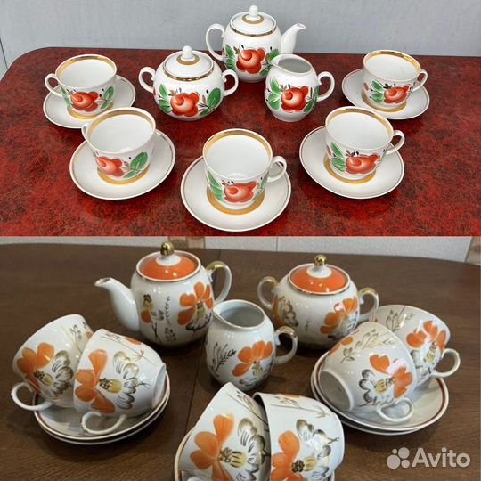 Чайный сервиз Маки,Кофейный сервиз ГДР