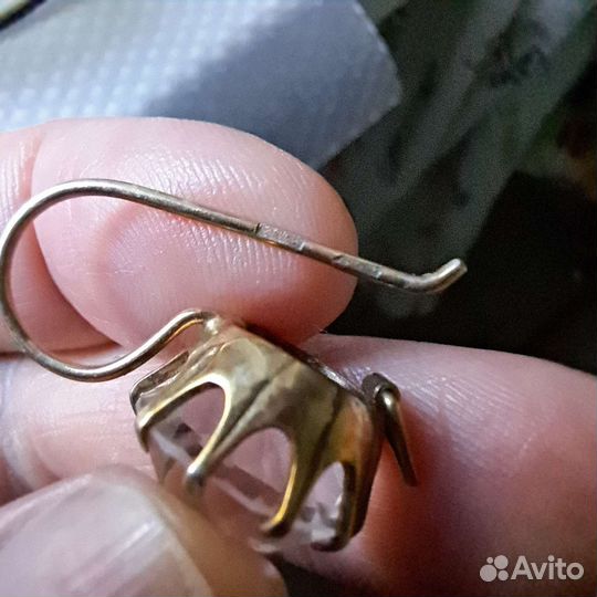 Серебряные серьги горным хрусталем