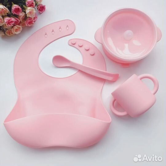 Новая детская силиконовая посуда на присоске