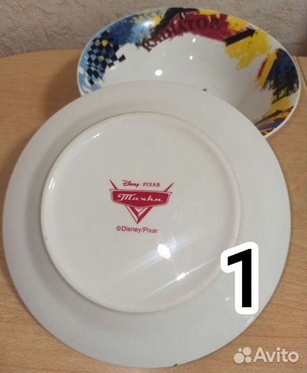 Два набора детской посуды Тачки. Тарелки Тачки