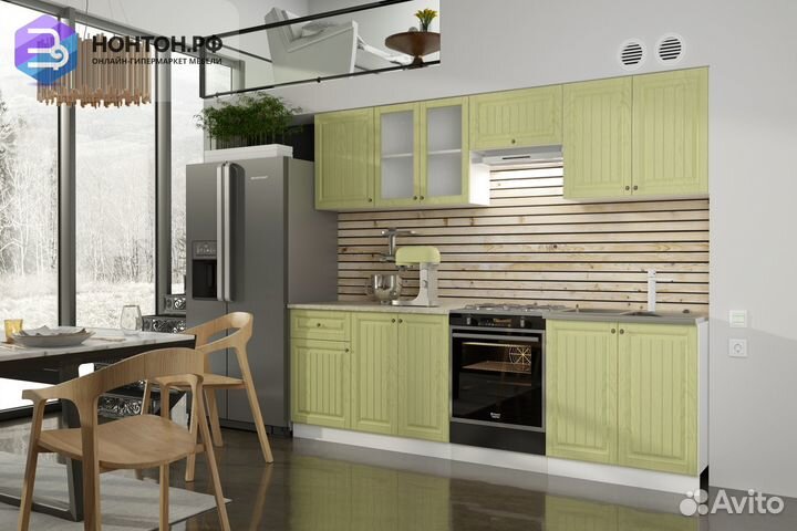 Кухня Хозяюшка 2.6 м фисташка