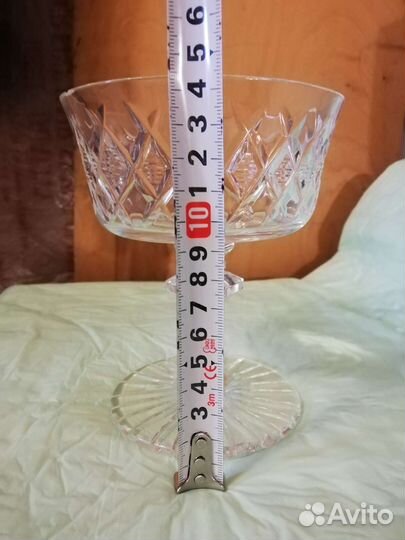 Ваза конфетница на ножке СССР, хрустальная