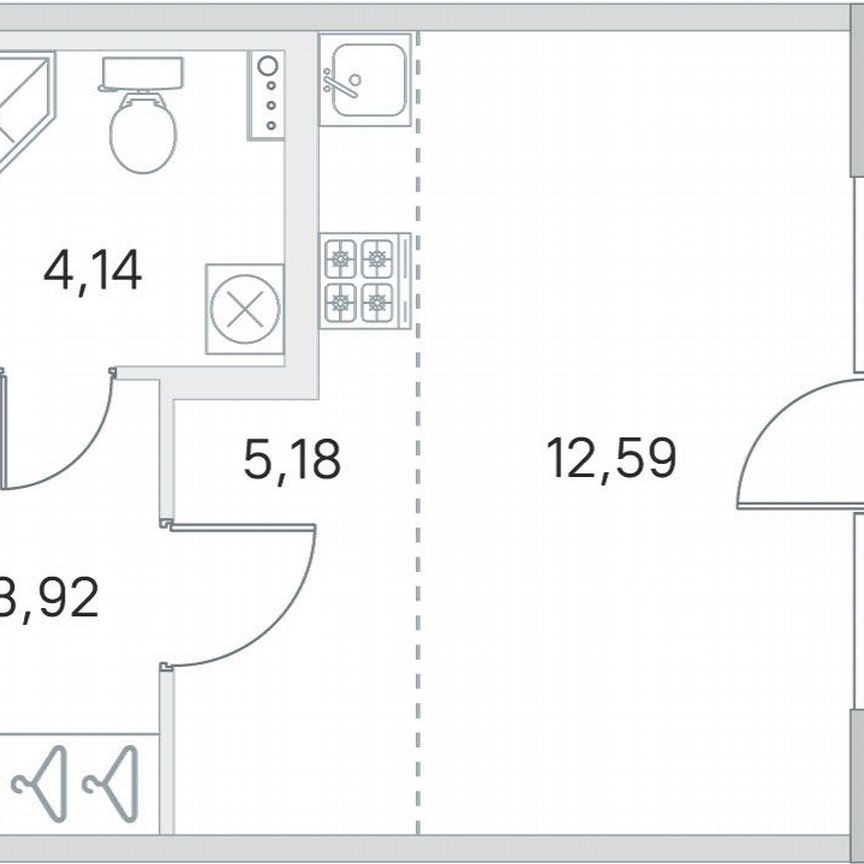 Квартира-студия, 28,7 м², 1/4 эт.