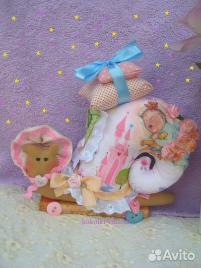 Улитка няня Чистюля (в стиле Тильд)