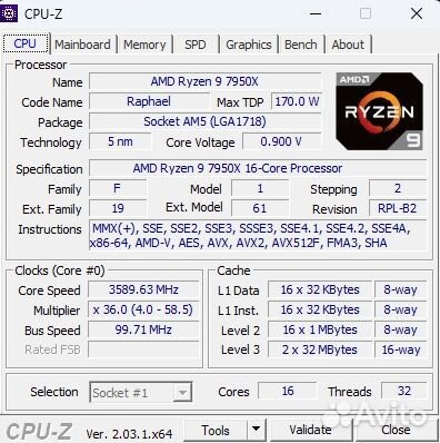 AMD Ryzen 9 7950X OEM