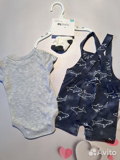 Комплект боди, комбинезон и носки PL, р 62-80