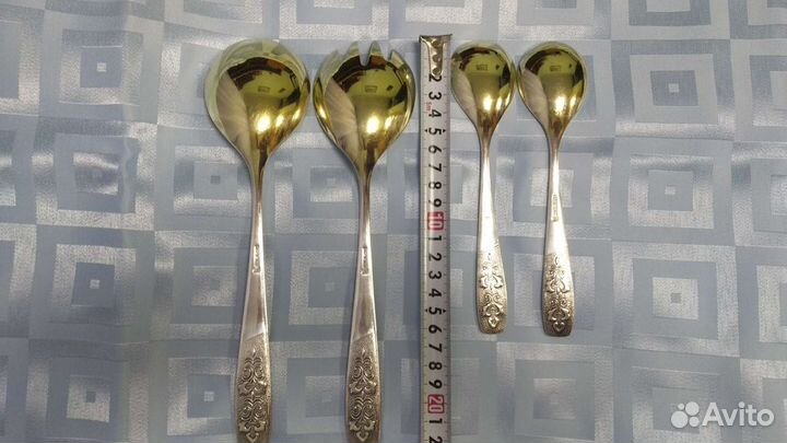 Мельхиоровые ложки с позолотой. СССР